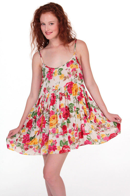Rosey Mica White Floral Mini Dress