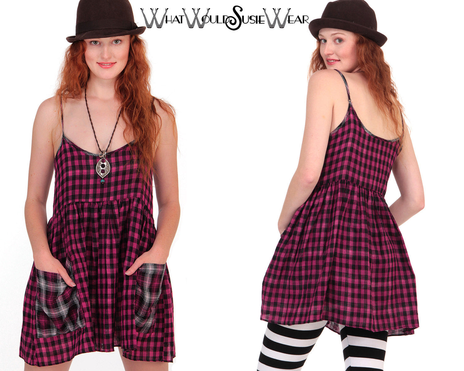 Stevie Gingham Plaid Babydoll Mica Dress