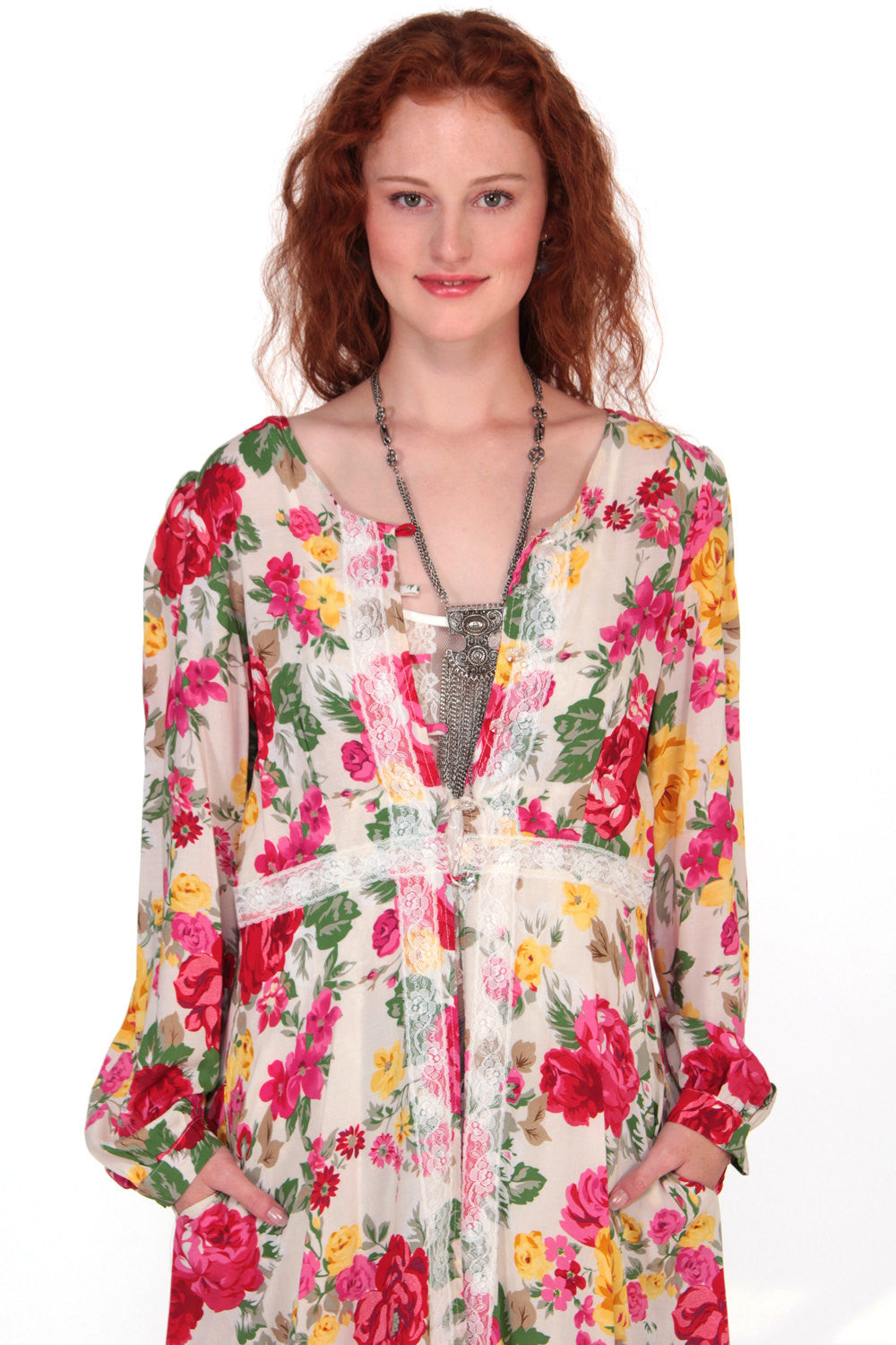 Rosie Rose Floral Lace Duster