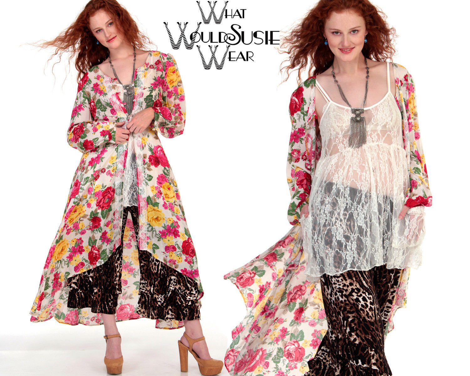 Rosie Rose Floral Lace Duster