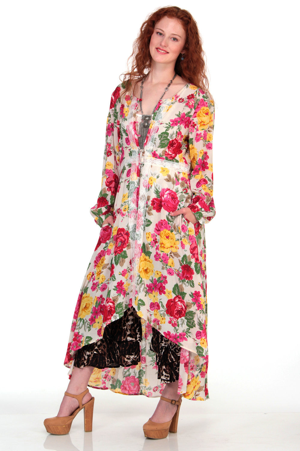 Rosie Rose Floral Lace Duster