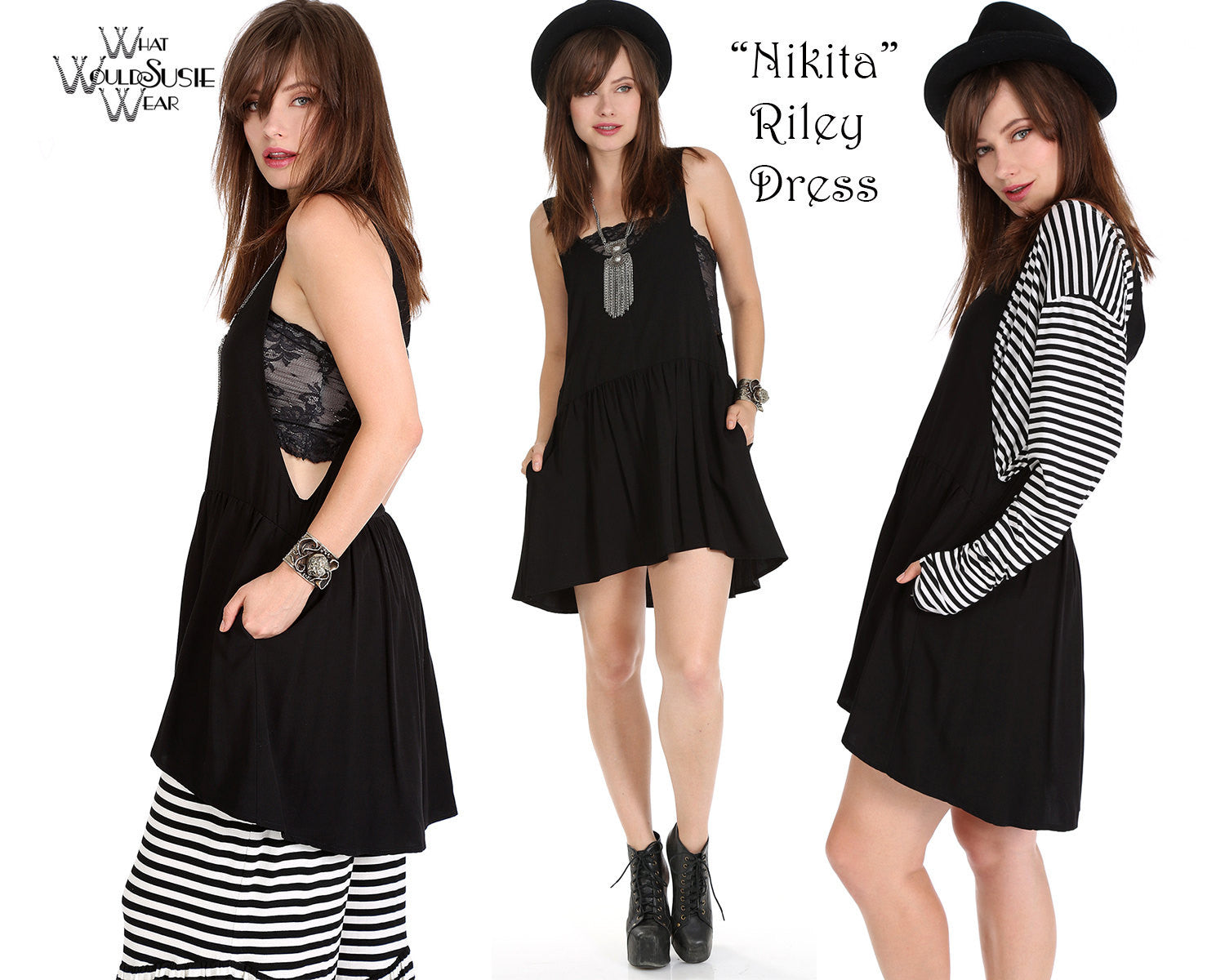 Nikita Black Open Side Babydoll Riley Dress